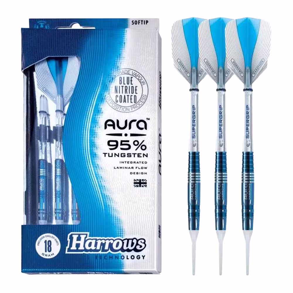 aura-soft-tip-darts-pack-of-3-blue-grey-silver (1) Nooled pehmeotsaga Harrows Aura 95% - Pilt 1