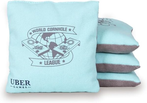 Cornhole oakottide komplekt World Cornhole League 4 x helesinine 4 x valge 450 grammi - Image 6