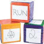 Taskutega värviliste täringute komplekt