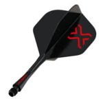 Winmau Fusion integreeritud vars koos lehvikuga must blade X INTER